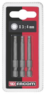 EH60 - Juegos de 3 puntas estándar serie 6 para tornillos 6 caras huecos PEGAMO
